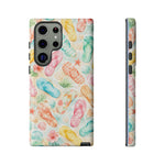 Watercolor Flip Flops pattern Tough Case | Beach Shells Phone Cover