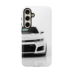 White Camaro Phone Case, ZL1 American Muscle Car Tough Cover for Men