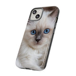 Ragdoll Kitten Phone Case, Blue Eyes Macro Portrait Cover, Gift