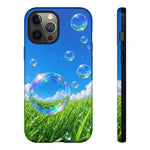 Bubbles Over Grass phone case | Tough Cover
