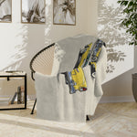1955 Yellow Chevy Bel Air Illustration Blanket | Vintage Car Throw