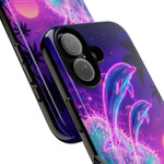 Neon Dolphin Ocean Vaporwave Art Tough Phone Case