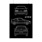 CRX Blueprint Poster JDM Classic Import Tuner Wall Art Garage Decor Gift