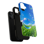 Bubbles Over Grass phone case | Tough Cover