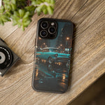 Vintage Teal 1957 Bel Air Classic Car Tough Case | Retro Rainy City Phone Cover