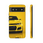 Yellow Camaro Phone Case, ZL1 American Muscle Car Tough Cover for Chevy Owners