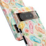 Watercolor Flip Flops pattern Tough Case | Beach Shells Phone Cover