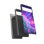 Neon Dolphin Ocean Vaporwave Art Tough Phone Case