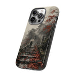 Autumn Temple Steps phone case | Japanese watercolor landscape cover