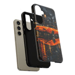 Orange Daytona Phone Case, Rainy City Night Muscle Car Tough Cover