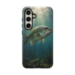 Largemouth Bass Phone Case, Sunlit Underwater Tough Cover, Gift