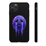 Glitch Sad Face Phone Case, Anime Melt Static Tough Cover