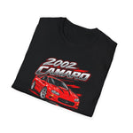 2002 Camaro Racing Graphic T-Shirt | Red Muscle Car, Checkered Flag