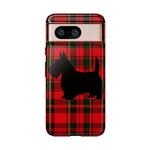 Scottish Terrier Silhouette Plaid Art Tough Phone Case