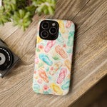 Watercolor Flip Flops pattern Tough Case | Beach Shells Phone Cover