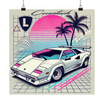 Countach Poster Retro 80s 90s Vaporwave Exotic Supercar Wall Art