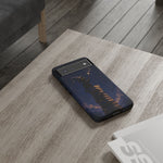 Starry Wizard Cat on Books phone case