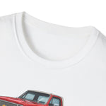 1982 Chevy K10 Silverado Red Pickup T-Shirt | Trio Truck Illustration
