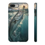 Striped Bass Phone Case, Sunset Topwater Strike Cover for Anglers