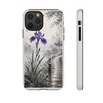 Purple Iris Rain Lakeside Phone Case Zen Art Tough Case