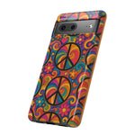 Peace Love Rainbow Spiral Art Tough Phone Case