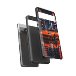 Orange Supra Phone Case, Neon City Night JDM Sports Car Tough Cover