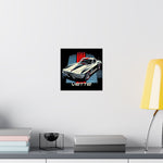 1963 Corvette Sting Ray Poster Retro Classic Car Split Window Wall Art