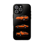 C3 Corvette Art Phone Case Orange, Three-View Vector Cover, Gift