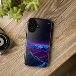 Retro Neon Mountains Phone Case | Vaporwave Galaxy Landscape
