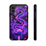 Neon Dragon Smoke Trail Vaporwave Art Tough Phone Case