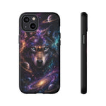 Cosmic Wolf Phone Case, Galaxy Nebula Portrait Tough Cover, Gift