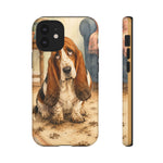 Guilty Basset Hound Phone Case, Muddy Watercolor Art Cover