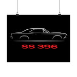 1966 Chevelle SS 396 Poster Classic Muscle Car Wall Art Chevy SS Print Decor