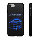 Blue Stingray Sports Car phone case | Neon C8 phone case