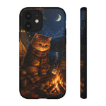 Campfire Cat Phone Case, Marshmallow Night Painterly Cover