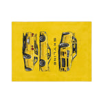 Yellow Skyline GTR Illustration Blanket | R34 Trio Velveteen Microfiber