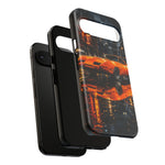 Orange Daytona Phone Case, Rainy City Night Muscle Car Tough Cover