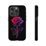 Glitch Rose Neon Phone Case Vaporwave Tough Cover
