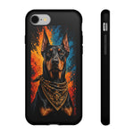 Doberman Bandana Portrait Tough Phone Case - Color Splash