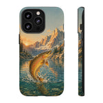 Leaping Golden Trout Lake Scene phone case | Tough Cover