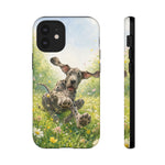 Playful Dog in Meadow Great Dane phone case | Puppy Art Tough Cover