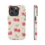 Pink Cherry Pattern Phone Case | Cute Retro Fruit Design