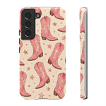 Pink Cowboy Boots phone case | Western pattern | Pastel stars