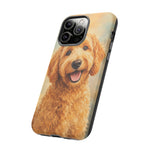 Goldendoodle Fluffy Curls Portrait Art Tough Phone Case