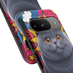 British Shorthair Round Pop Art Tough Phone Case