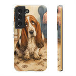 Guilty Basset Hound Phone Case, Muddy Watercolor Art Cover
