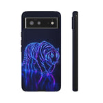 Neon Blue Tiger phone case | tough protective cover