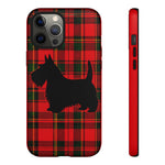 Scottish Terrier Silhouette Plaid Art Tough Phone Case