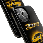 Z06 Corvette Phone Case, Yellow Neon Chrome Studio Cover