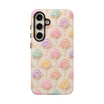 Pastel Swirl Lollipops Tough Case | Candy Pattern Phone Cover